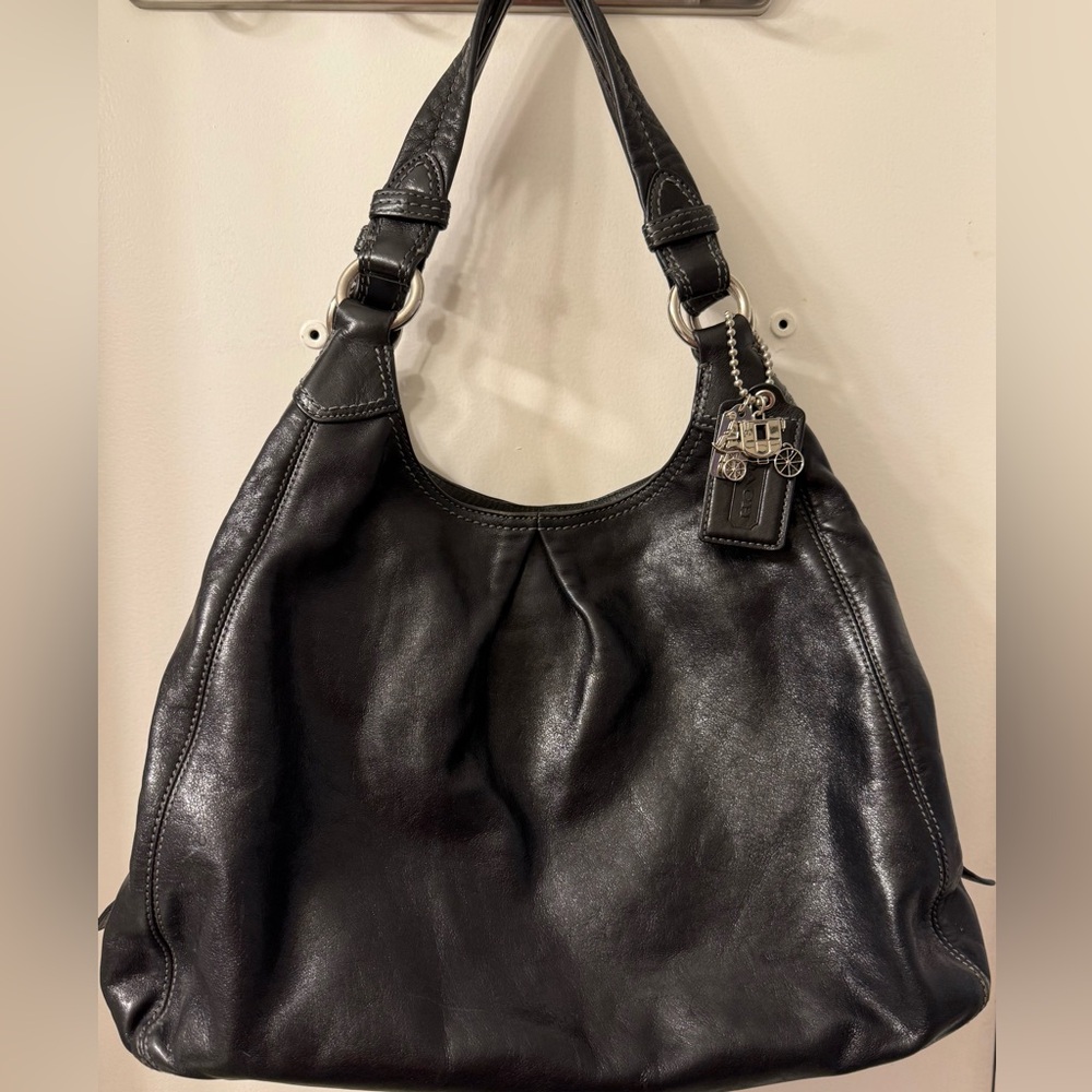 Coach Black Leather- Large Shoulder Bag